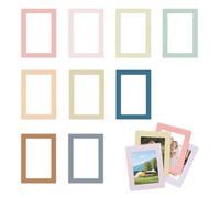 FrostyFlair Magnet Picture Frame for Fridge Decoration, 9 Pieces 1.6 x 1.2 cm Boho Mini Picture Frame for Polaroid Instax Mini Film, Postcards, Locker Cabinet Accessories