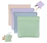 FrostyFlair Small Cosmetic Bag for Women, 12x11.5cm Leather Makeup Case & Cosmetics Pouch, Personalised Mini Bag with Snap Button, Waterproof Storage for Makeup & Jewellery