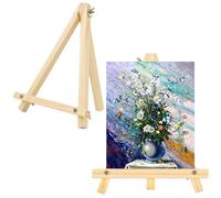 FrostyFlair Table Easel Wooden, 24x18cm Mini Easel & Art Easel, Table Easel for Painting, Wooden Easel for Artists & Students, Stand Easel