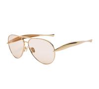 FrostyFlair Women's Sunglasses, Oversized Retro-Style Aviators from the 70s, Style 2025, Metallic Tones, Golden, Streamlined Arms