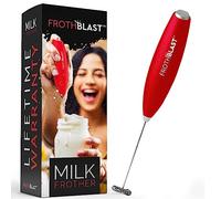 FrothBlast Milk Frother Handheld for Coffee (Foam Maker) Electric Whisk Drink Mixer for Lattes, Cappuccino, Frappe, Matcha, Hot Chocolate (RED)