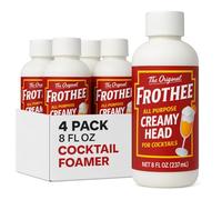 Frothee All Purpose Cocktail Foamer 8oz - Egg Substitute, Vegan & Gluten Free - Squeeze Bottle with Spout & Leak Proof - For Cocktails, Mocktails, & Shaken Drinks, 4 Pack