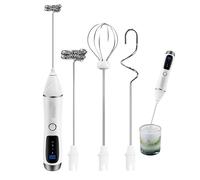 Frother Coffee Whisk | Rechargeable Handheld Drink Mixer - Adjustable Coffee Blender Mixer for Latte, Cappuccino, Hot Chocolate, Egg