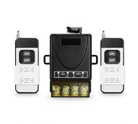 FROTLVM 30A Wireless Remote Control Switch, AC 110-240V High Voltage RF Relay Switch with 2 Remotes, ON/OFF Receiver Controller for Lights, Pumps, Motors, Fans, Dust Extractors