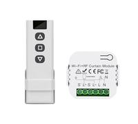 Frotlvm Smart WIFI RF Curtain Switch 433Mhz Remote Control Curtain Module Wireless DIY Mini Curtain Switch Voice Control Compatible with Alexa Google Home Smart Life Tuya APP for Roller Shutter/Blinds