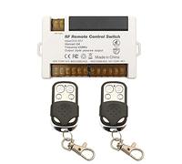 Frotlvm Wireless RF Remote Control Switch AC 5V-30V 4 Channel 433Mhz Light Switch Universal 12V 24V RF Relay Switch Receiver Controller with 2 Transmitters keyfob for Lights, Fans, Lamp