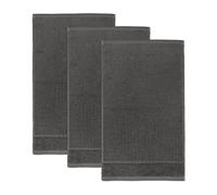 Frottana Pearl guest towel 30 x 50 cm made of 100% cotton, graphite 3er set