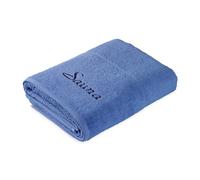 Frottana Pearl Sauna Towel with Embroidery Motif 80 x 200 cm 100% Cotton Cornflower