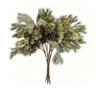 FROVOL 6 Pcs Christmas Cedar Pine Branches 25.5 Inch Artificial Cedar Stems with Pine Cones Christmas Greenery Picks Fall Leaf Branch Norfolk Stems for DIY Crafts Xmas Winter Wreath Garland Decor