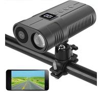 FROVOL Bike Front Light Sports Camera, 1080P HD Bicycle Action Camera, 64GB Memory, 10H Recording, Rechargeable LED Headlight for Night Riding, Ebike Accessories, Mountain Road BMX Dirt Bike