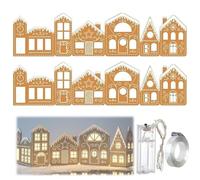 FROVOL DIY Foldable Christmas Gingerbread House Cardboard Kit with LED Lights, Make a Xmas Gingerbread House Craft Decor Kit, Village Home Decorations Gift for Home Cabinets Holiday Party
