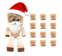 FROVOL Shaking Wooden Man Figurine, Shaking Feet Wooden Doll, Wood Car Desktop Decoration, Handmade Car Dashboard Accessories with 12PCS Magnetic Expressions