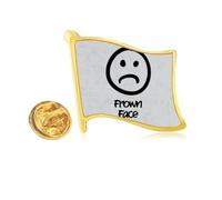 frown sad cute chat fcartoon Golden Metal Flag Lapel Pin Badge