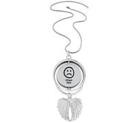 frown sad cute chat fcartoon Pendant Angel Wings Rotating Necklace Jewelry