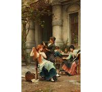 FROZBI Canvas Wall Poster Print Artwork Oil Painting Luke Fildes Social Realist Painter and Illustrator an Al Fresco Toilette for Wall Decor 60x90cm
