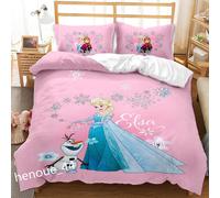 (Frozen 01, Double) 3D Characters Bedding Set Quilt Duvet Cover with Pillowcase Single Double Gifts