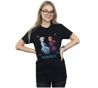 Frozen 2 Elsa And Anna Seek The Truth Cotton Boyfriend T-Shirt Disney Black XXL