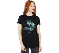 Frozen 2 Elsa With Nokk The Water Spirit Cotton Boyfriend T-Shirt Disney Black S