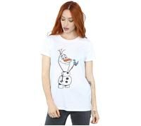 Frozen 2 Olaf And Salamander Cotton Boyfriend T-Shirt Disney White S