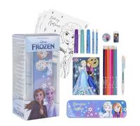 Frozen 24 Piece Colouring Set - Includes Coloured Markers and Pencils, Pencil Case and Drawing Book - Children's Stationery Accessories - Original Product Designed in Spain