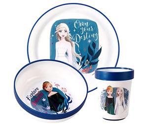Frozen 3pcs Reusable Bicolor Kids Dinner Tableware Set - 100% BPA-Free