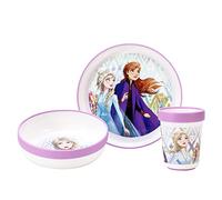 Frozen 3pcs Reusable Bicolor Premium Kids Dinner Tableware Set Plate, Bowl & Tumbler, BPA Free