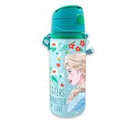 Frozen 600ml Aluminium Water Bottle with Hanging Strap, Leak Proof Lightweight KBT Disney Sports Water Bottle for kids, Automatic Button Opening Water Bottle for School Kids Nursery Picnic | 21.5cm