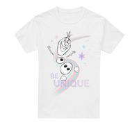 Frozen Be Unique Rainbow With Olaf T-Shirt White | Size: Large frozen White L