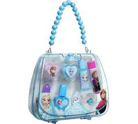 Frozen Beauty Handbag for Children, Makeup Set with Nail Polish, Lip Gloss, Ring & Eyeshadow, Shoulder Bag with Anna & Elsa Motif