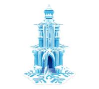 Frozen Birthday Party Decorations, 3-Tier Frozen Cupcake Stand with Snowflakes and Ice Castle Design for Winter Wonderland Theme, Baby Shower and Kids Frozen Party (Blue Snowflake)