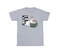 Frozen Boy's Olaf Reading T-Shirt in Grey | Size: 3-4 Years frozen Grey 3-4 Years