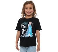Frozen Bright Like Elsa 1st Birthday Girls T Shirt, Black, 7-8 Years