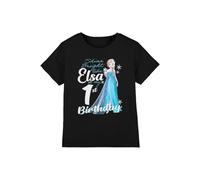 Frozen Bright Like Elsa 1st Birthday Girls T Shirt, Black, 9-10 Years