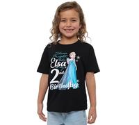 Frozen Bright Like Elsa 2nd Birthday Girls T Shirt, Black, 3-4 Years
