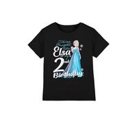 Frozen Bright Like Elsa 2nd Birthday Girls T Shirt, Black, 5-6 Years