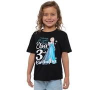Frozen Bright Like Elsa 3rd Birthday Girls T Shirt, Black, 3-4 Years