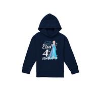 Frozen Bright Like Elsa 4Th Birthday Youth Kids Pull-Over Hoodie, Navy Disney Navy 12-13 Years
