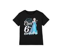 Frozen Bright Like Elsa 6th Birthday Girls T Shirt, Black, 12-13 Years