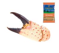 Frozen British Crab Claws 1KG with Rajah Fish Seasoning 100Gr - Sweet British Crab Claws, seasoned with Rajah for an unforgettable seafood meal