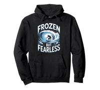Frozen But Fearless Winter Surfer Pullover Hoodie