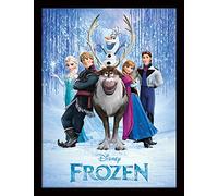 Frozen Cast Framed 30 x 40cm Print, MDF, Multi-Colour, 42 x 32 x 2.4 cm