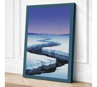 Frozen Channel Minimalist Canvas Wall Art Print 18x12 Inch (46 x 30 cm)
