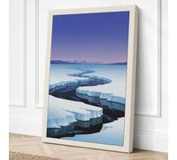 Frozen Channel Minimalist Canvas Wall Art Print 24x16 Inch (61 x 41 cm)