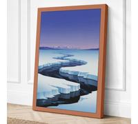 Frozen Channel Minimalist Canvas Wall Art Print 30x20 Inch (76 x 51 cm)