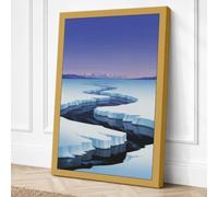 Frozen Channel Minimalist Canvas Wall Art Print 36x24 Inch (91 x 61 cm)