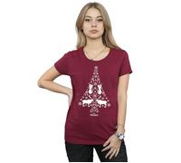 Frozen Christmas Tree Cotton T-Shirt Disney Burgundy XL