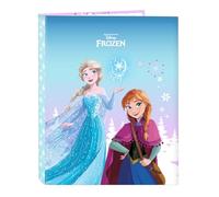 Frozen Cool Days - Folder with Folios 4 Rings, Ideal for Children of Different Ages, Comfortable and Versatile, Quality and Resistance, 26.5 x 33 cm, Violet/Light Blue, Violet/Sky Blue, Estándar,