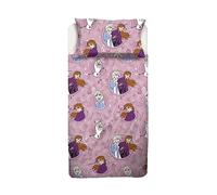 Frozen Double Bed Sheet, Complete Bed, Top Sheet, Fitted Sheet, Pillowcase, Pink, Disney, 100% Cotton, Official Product