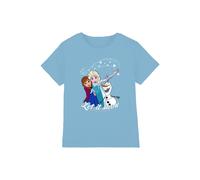 Frozen Elsa Anna Olaf Let It Snow kids t-shirt in Light Blue | Size: 5-6 Years frozen Light Blue 5-6 Years
