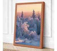 Frozen Forest at Dawn Canvas Wall Art Print 18x12 Inch